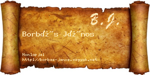 Borbás János névjegykártya