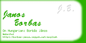 janos borbas business card