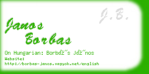 janos borbas business card